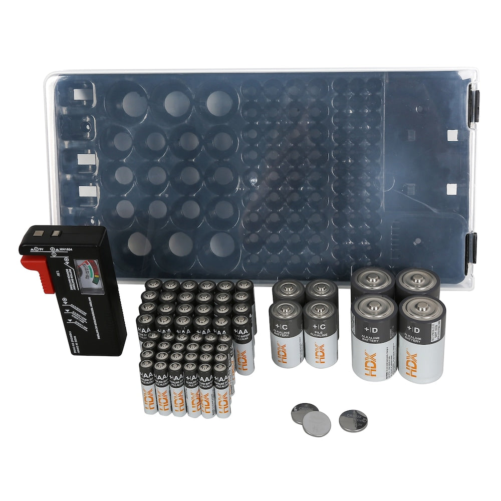 Battery Organizer with 60 piece Battery Combo