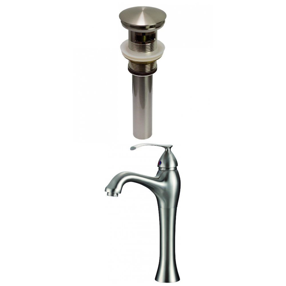 Deck Mount CUPC Approved Lead Free Brass Faucet Set In Brushed Nickel Color - Overflow Drain Incl. AI-29483