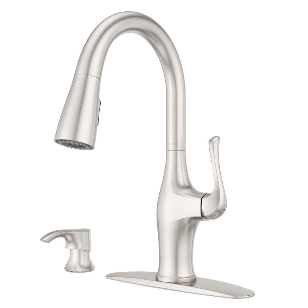 Wray 1-Handle Stainless Steel Pull Out/Pull Down Kitchen Faucet/Kitchen Sink Faucet/Tap with Soap Dispenser
