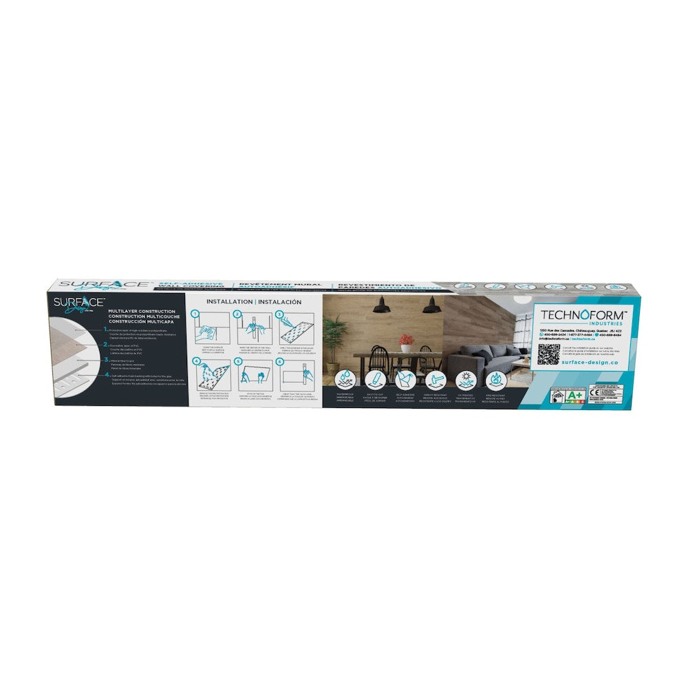 Tuile autocollante, collection Bois, couleur Bouleau Antique, 7 1/4'' x 36''