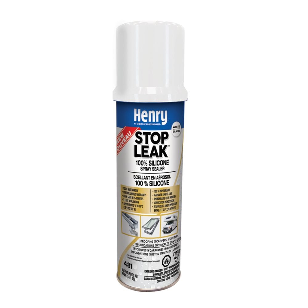 Henry 481 Stop Leak 100% Silicone Spray Sealer in White