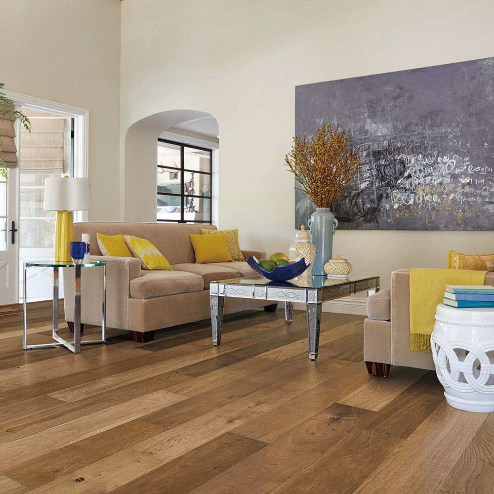 Échantillon à emporter - Plancher de bois franc d'ingénierie en chêne français Vanderbilt à emboîtement - 7,5 po x 7 po