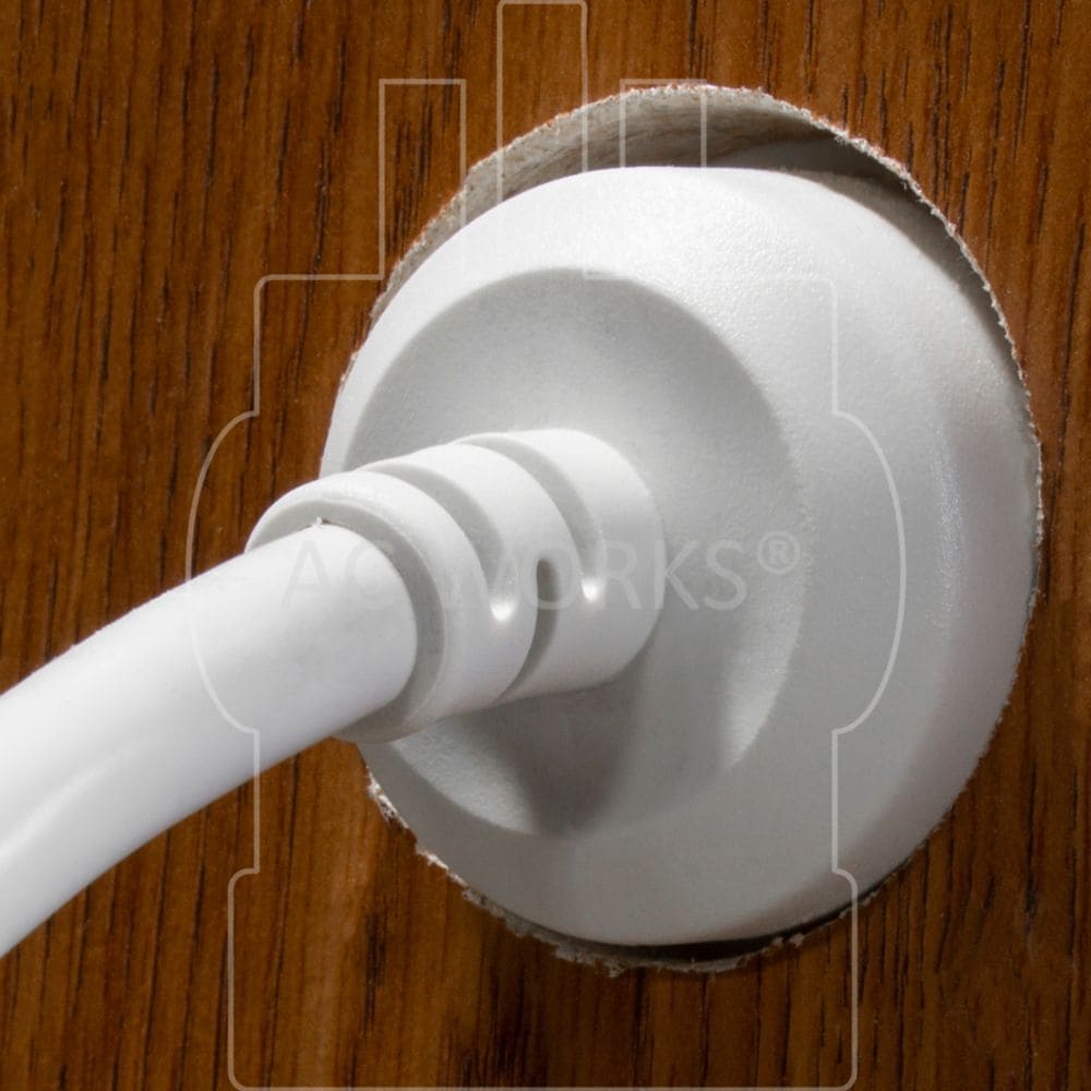 1.5FT 12/3 15 Amp 125 Volt NEMA 5-15P White Flanged Power Input Inlet extension cord with Cover