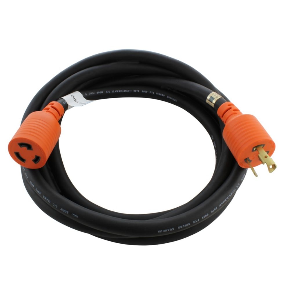10ft. SOOW 12/3 NEMA L5-20 20A 125V Rubber Extension Cord