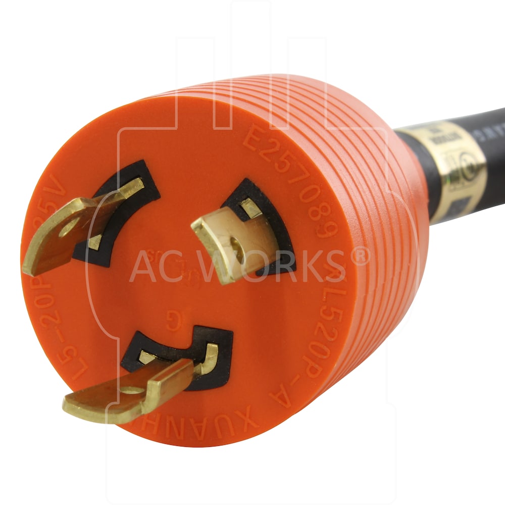 10ft. SOOW 12/3 NEMA L5-20 20A 125V Rubber Extension Cord