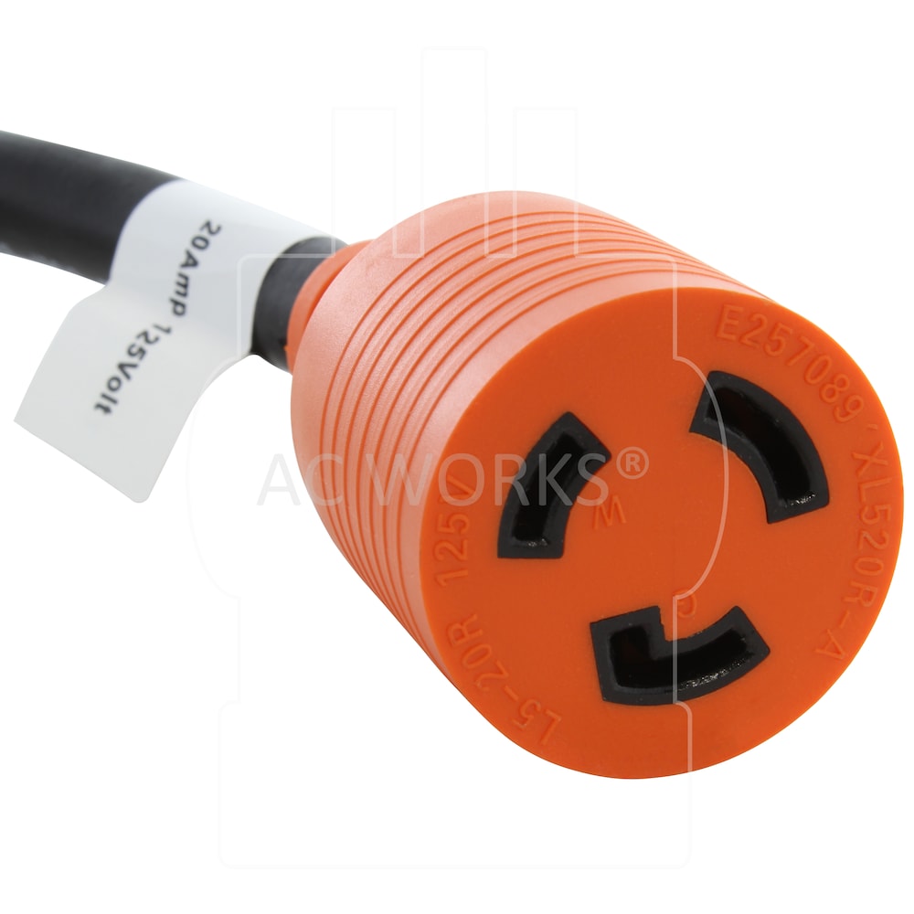 10ft. SOOW 12/3 NEMA L5-20 20A 125V Rubber Extension Cord
