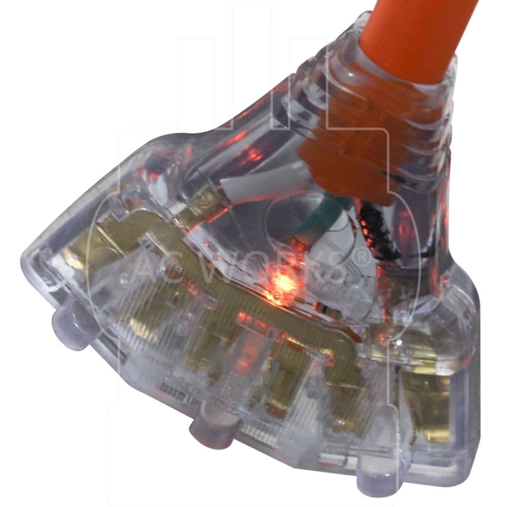 1.5FT 30A 250V L6-30 Plug to (3) NEMA 6-15/20 Tri-Outlets with Indicator