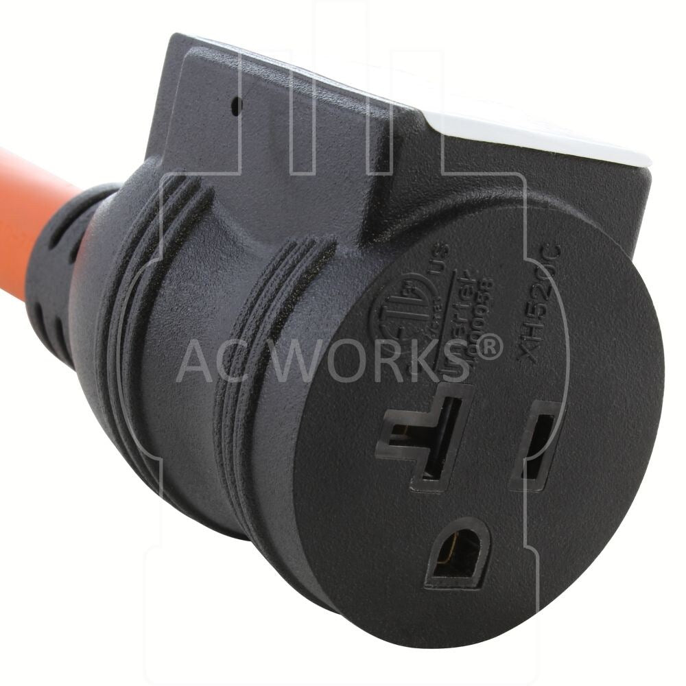1.5FT 50A CS6365/ SS2-50P Locking Plug to 15/20A Household Outlet with 20A Breaker