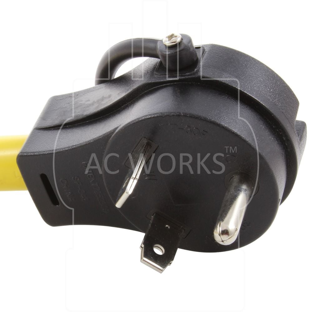1.5FT Temporary Power RV 30A TT-30P Plug to CS6364 50A Locking Female Adapter
