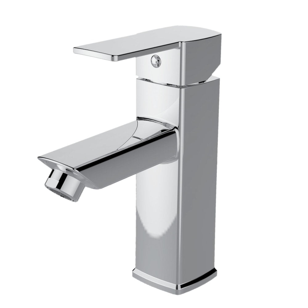 Single Square Handle Lavatory Faucet in Chrome