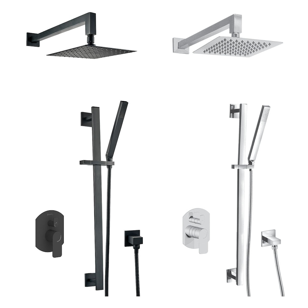 Shower Faucet with Sliding Rail in Chrome