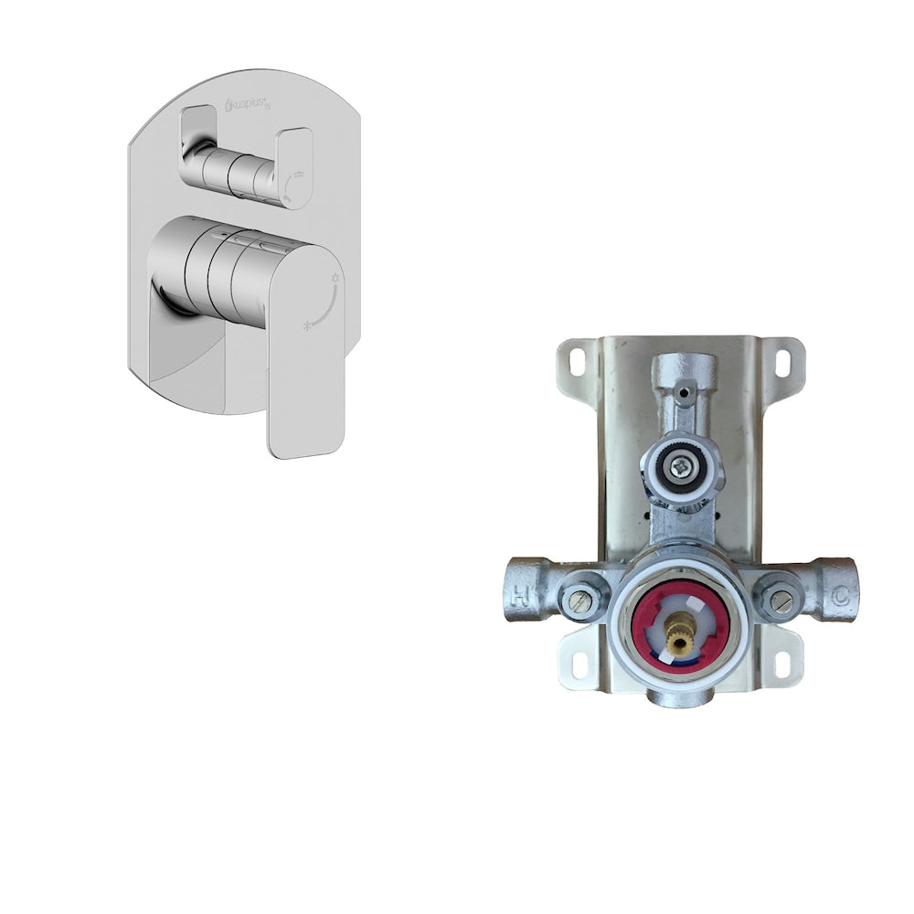 Shower Faucet with Sliding Rail in Chrome