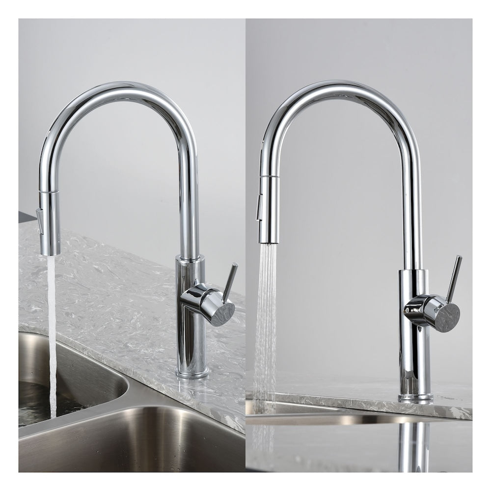 ABA 1-Handle Kitchen Faucet in Chrome Finish