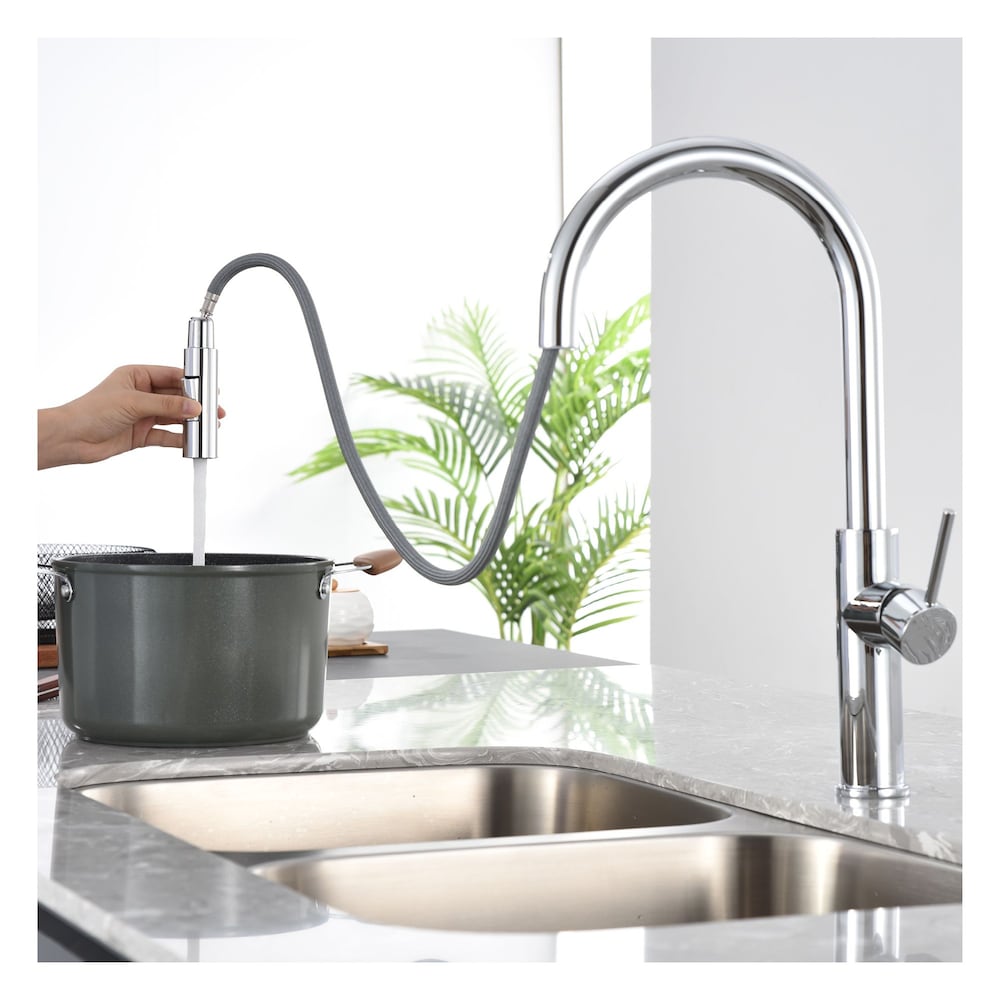 ABA 1-Handle Kitchen Faucet in Chrome Finish