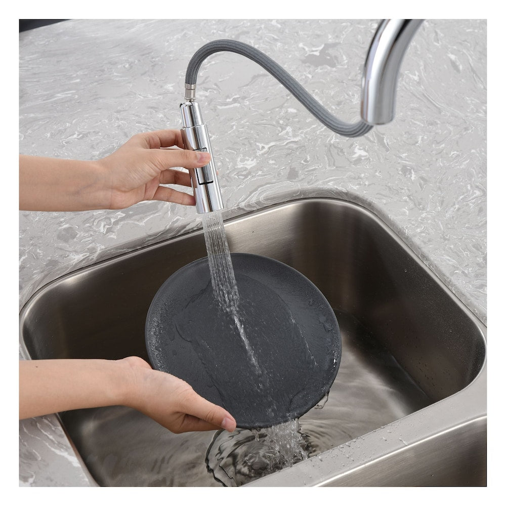 ABA 1-Handle Kitchen Faucet in Chrome Finish