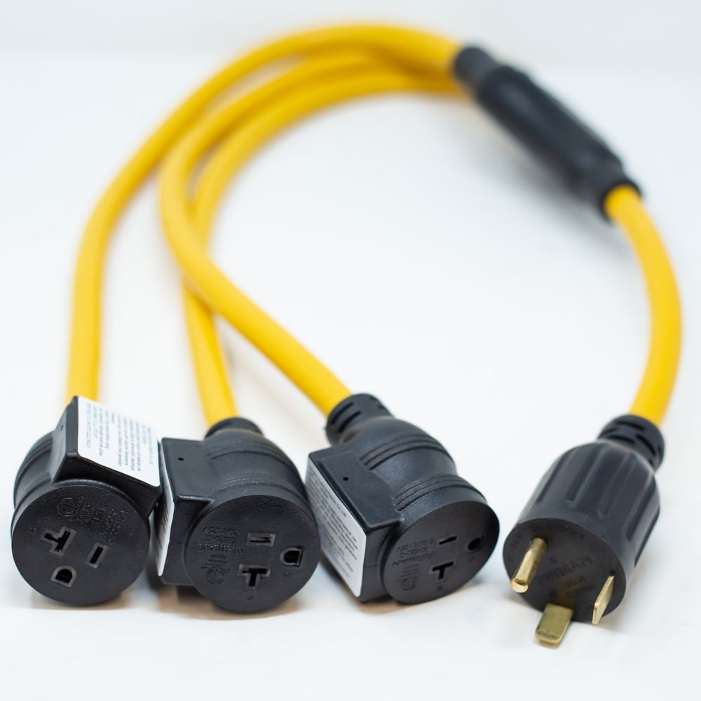 3 ft. Heavy Duty TT-30P to (3) 5-20R Short Power Cord