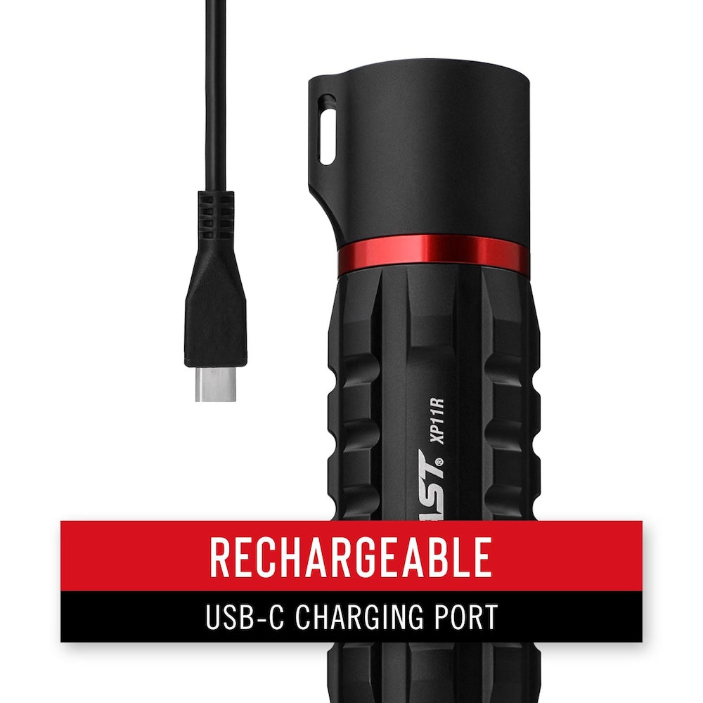 XP11R 2600 Lumen Rechargeable LED Flashlight with Slide Focus and Beam Lock