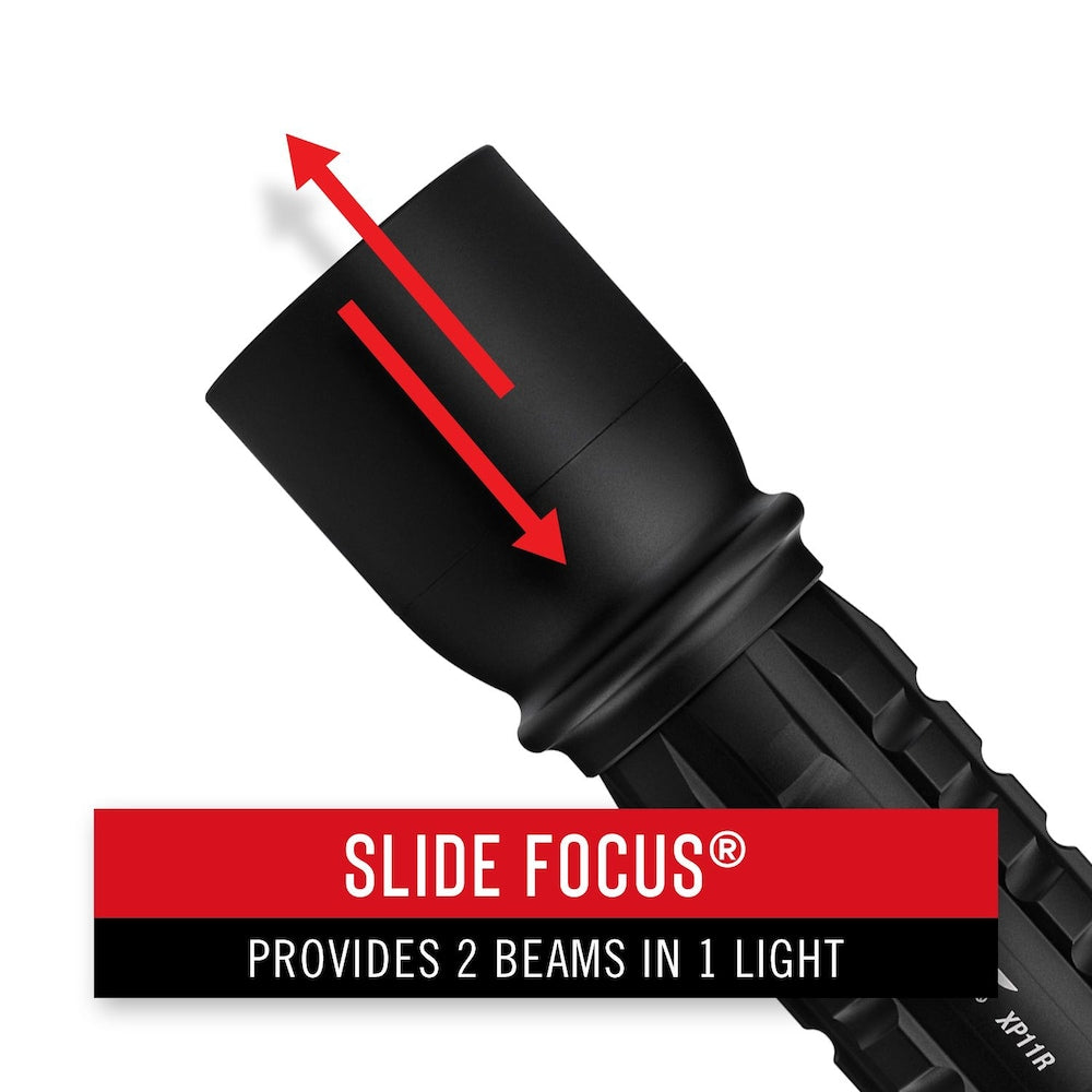 XP11R 2600 Lumen Rechargeable LED Flashlight with Slide Focus and Beam Lock