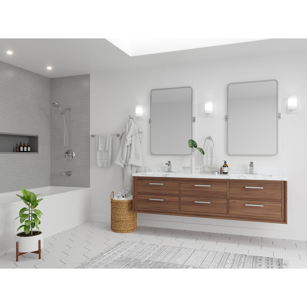 Ensemble de baignoire et de douche en chrome poli Karci/robinet de baignoire et de douche avec pomme de douche à main à 3 fonctions et robinet de baignoire