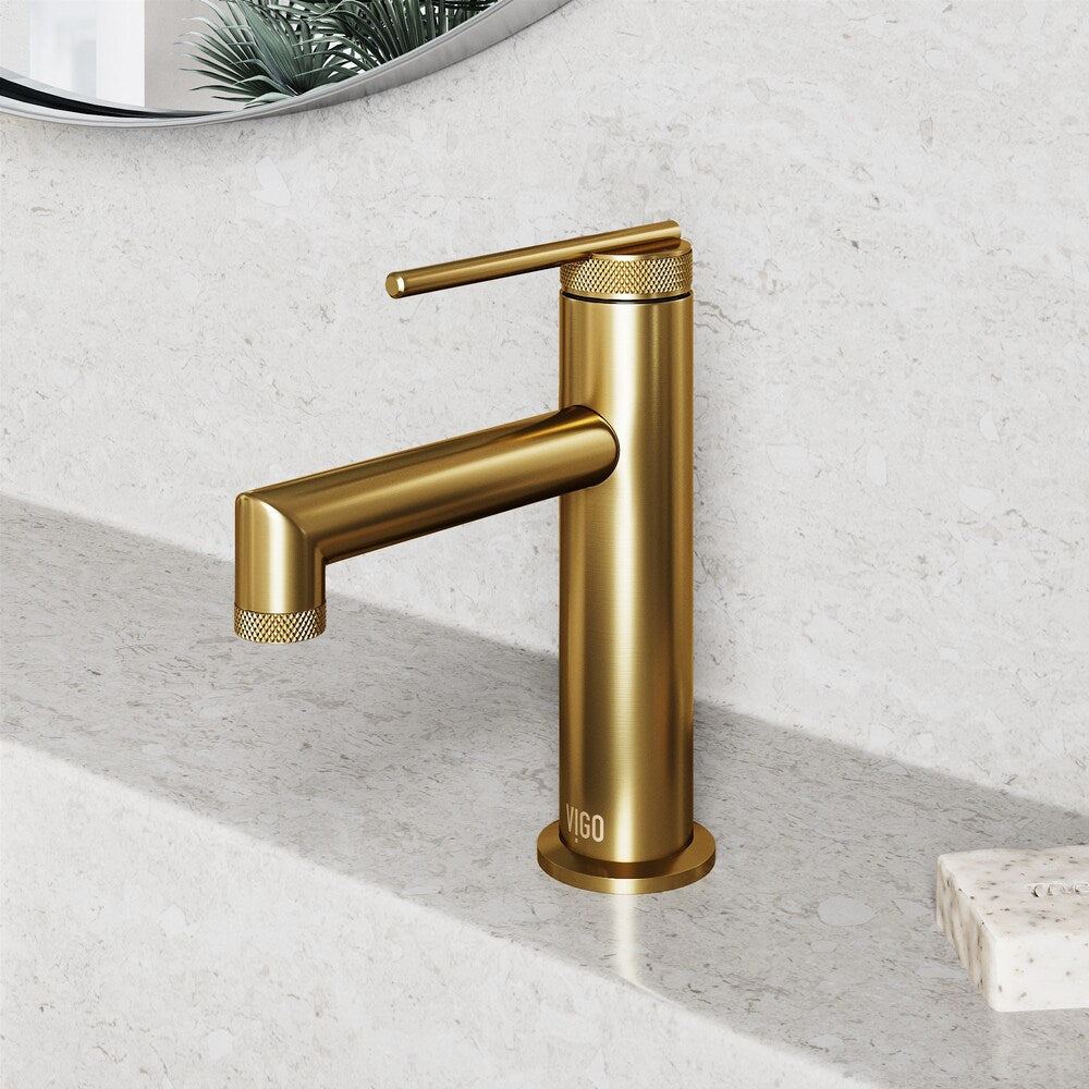 Robinet de salle de bain à poignée unique à trou unique Sterling en or brossé mat