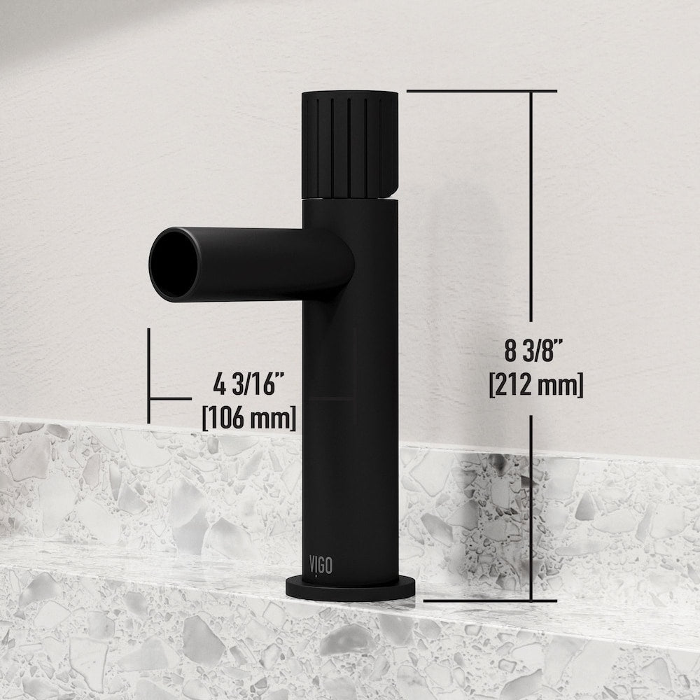 Ashford Single Hole Single-Handle Bathroom Faucet in Matte Black