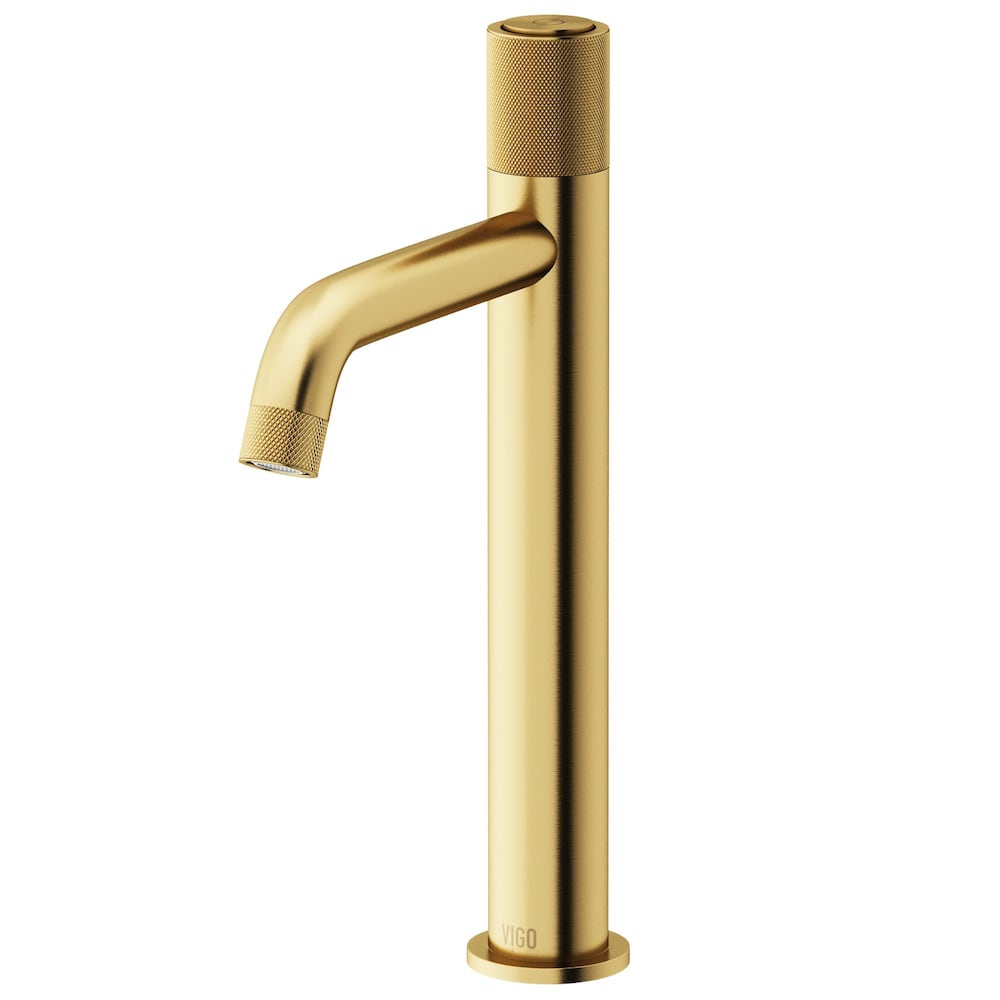 Apollo Single Hole Single-Handle Vessel Bathroom Faucet in Matte Brushed Gold