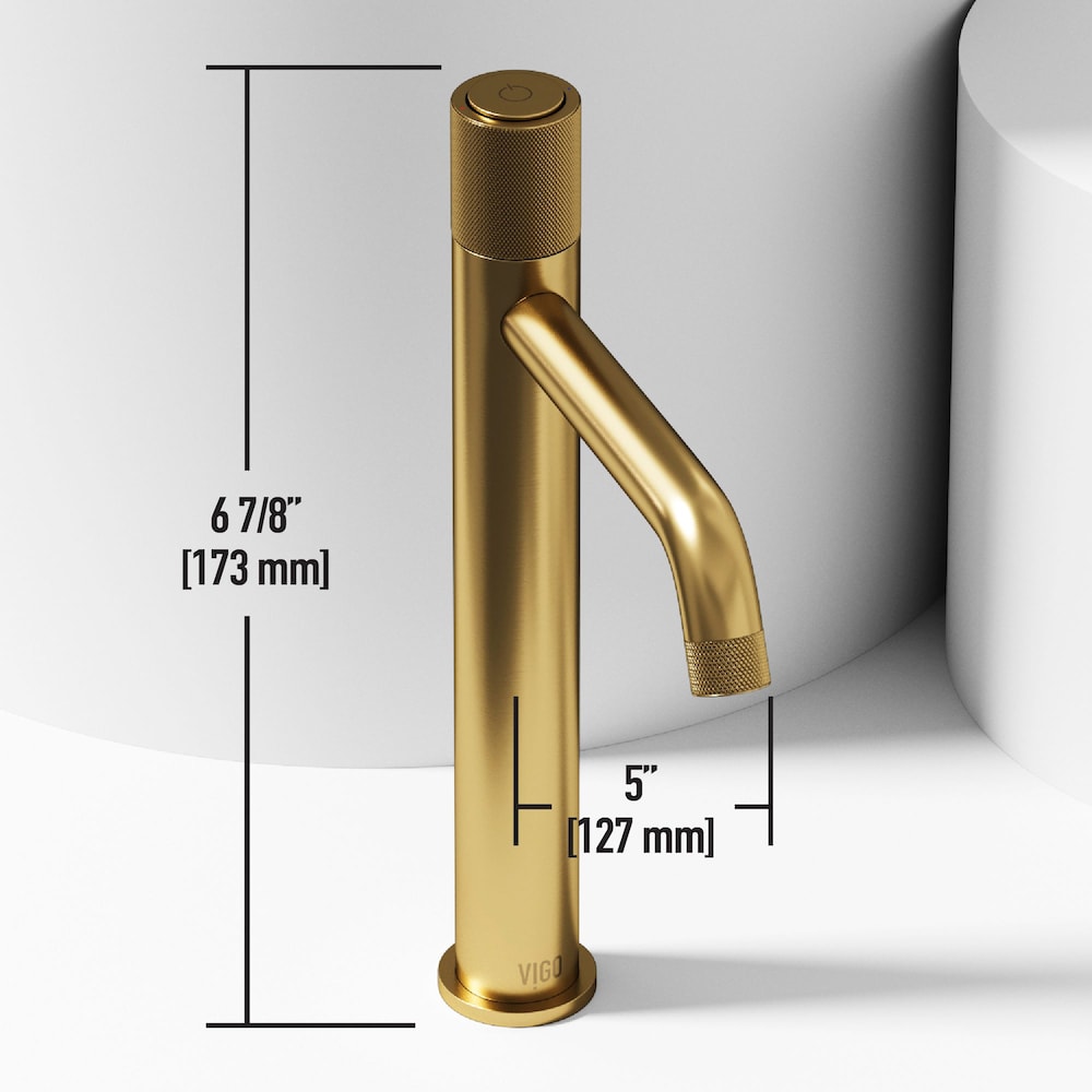 Apollo Single Hole Single-Handle Vessel Bathroom Faucet in Matte Brushed Gold