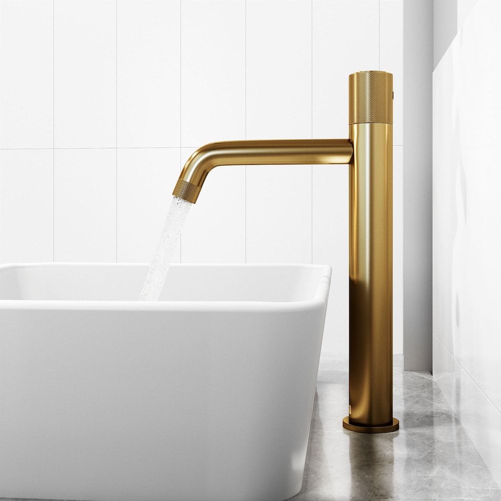 Apollo Single Hole Single-Handle Vessel Bathroom Faucet in Matte Brushed Gold