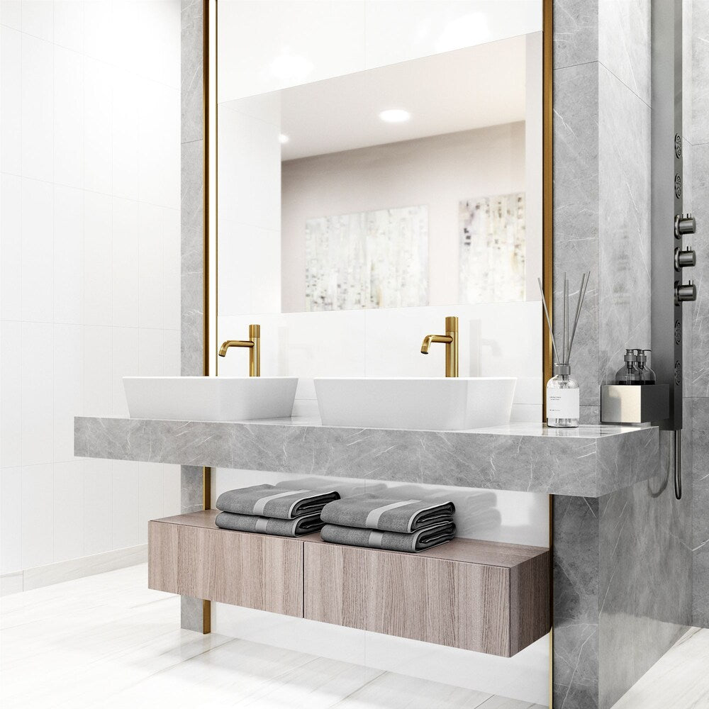 Apollo Single Hole Single-Handle Vessel Bathroom Faucet in Matte Brushed Gold