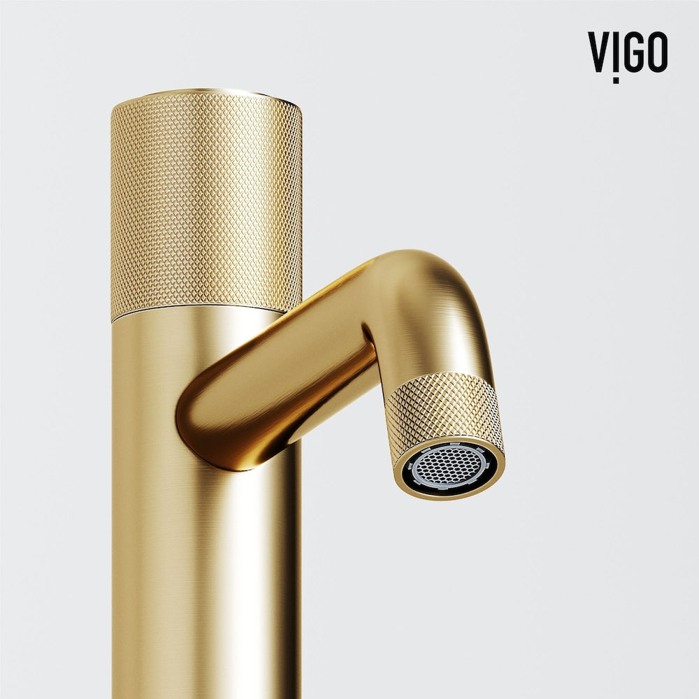 Apollo Single Hole Single-Handle Vessel Bathroom Faucet in Matte Brushed Gold