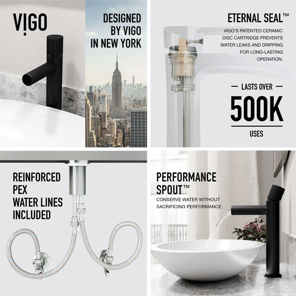 Robinet de salle de bain à poignée unique et trou unique Ashford en noir mat