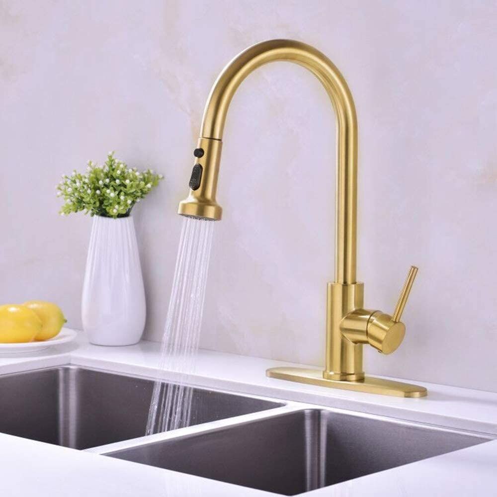 1 Hole CUPC Approved Stainless Steel Faucet In Gold Color AI-34301