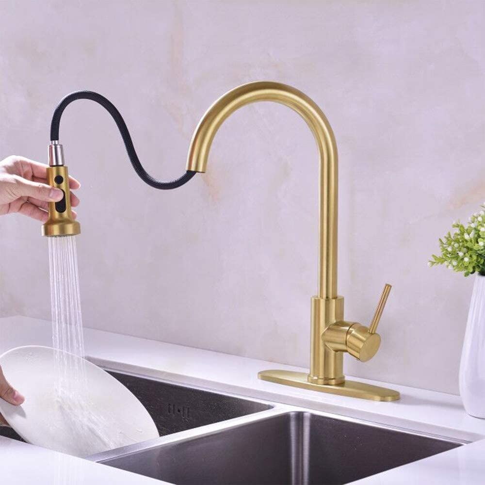 1 Hole CUPC Approved Stainless Steel Faucet In Gold Color AI-34301