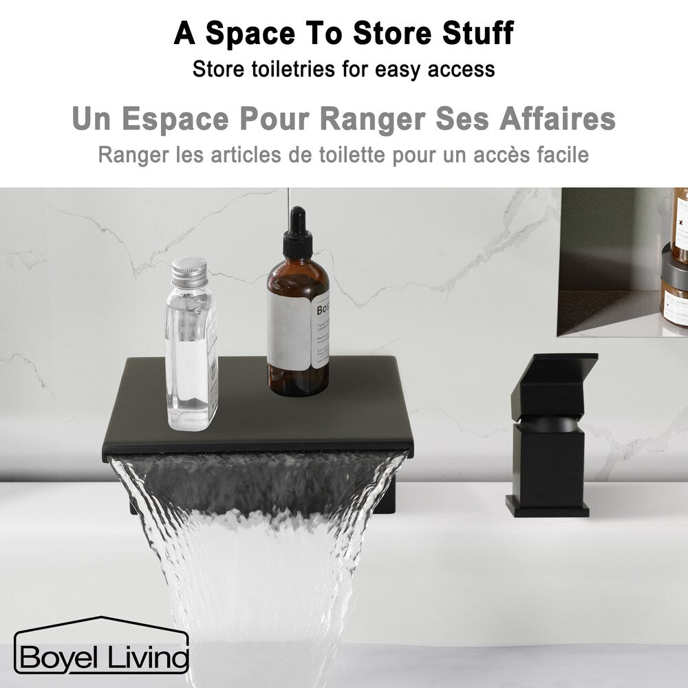 8 inch Bathroom Widespread Bathroom Faucet Tub Faucet with Lever Handle in Matte Black