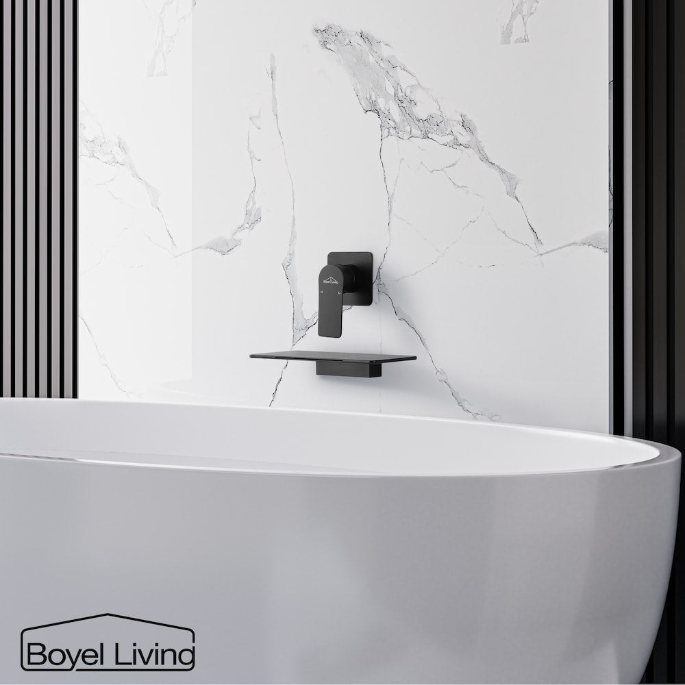 1-Handle Bathroom Faucet with Wide Spout in Matte Black