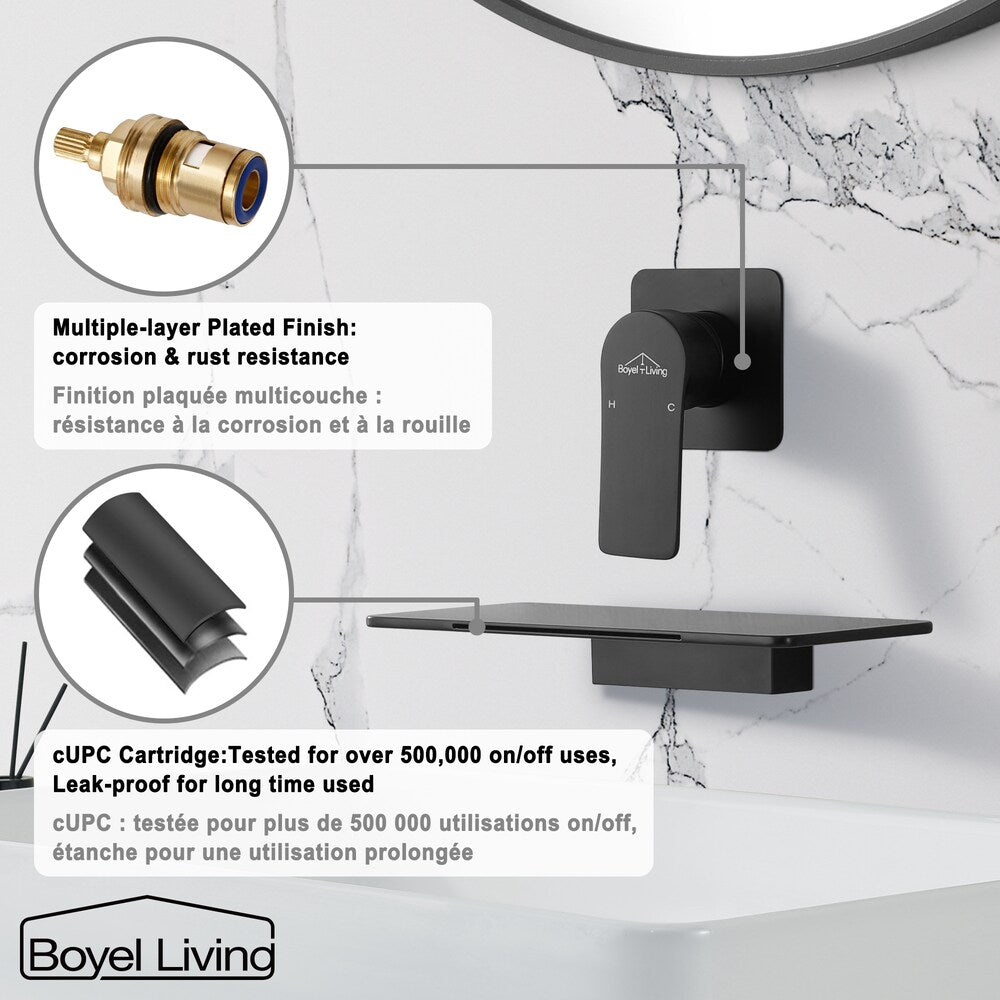 1-Handle Bathroom Faucet with Wide Spout in Matte Black