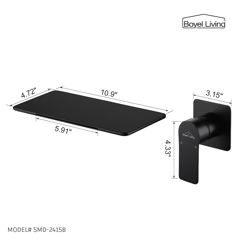 1-Handle Bathroom Faucet with Wide Spout in Matte Black