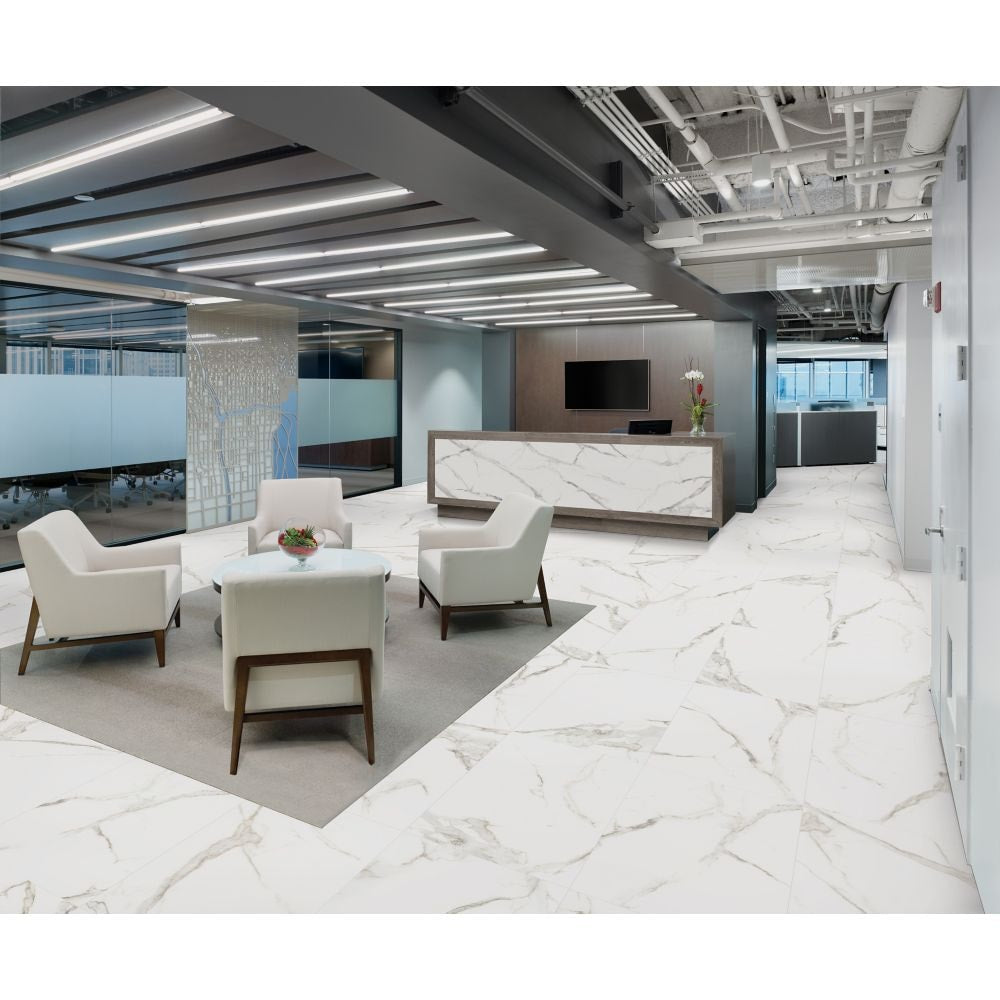 24-inch x 48-inch Calacatta Oro Polished Rectified Porcelain Tile (15.5 sq.ft./case)