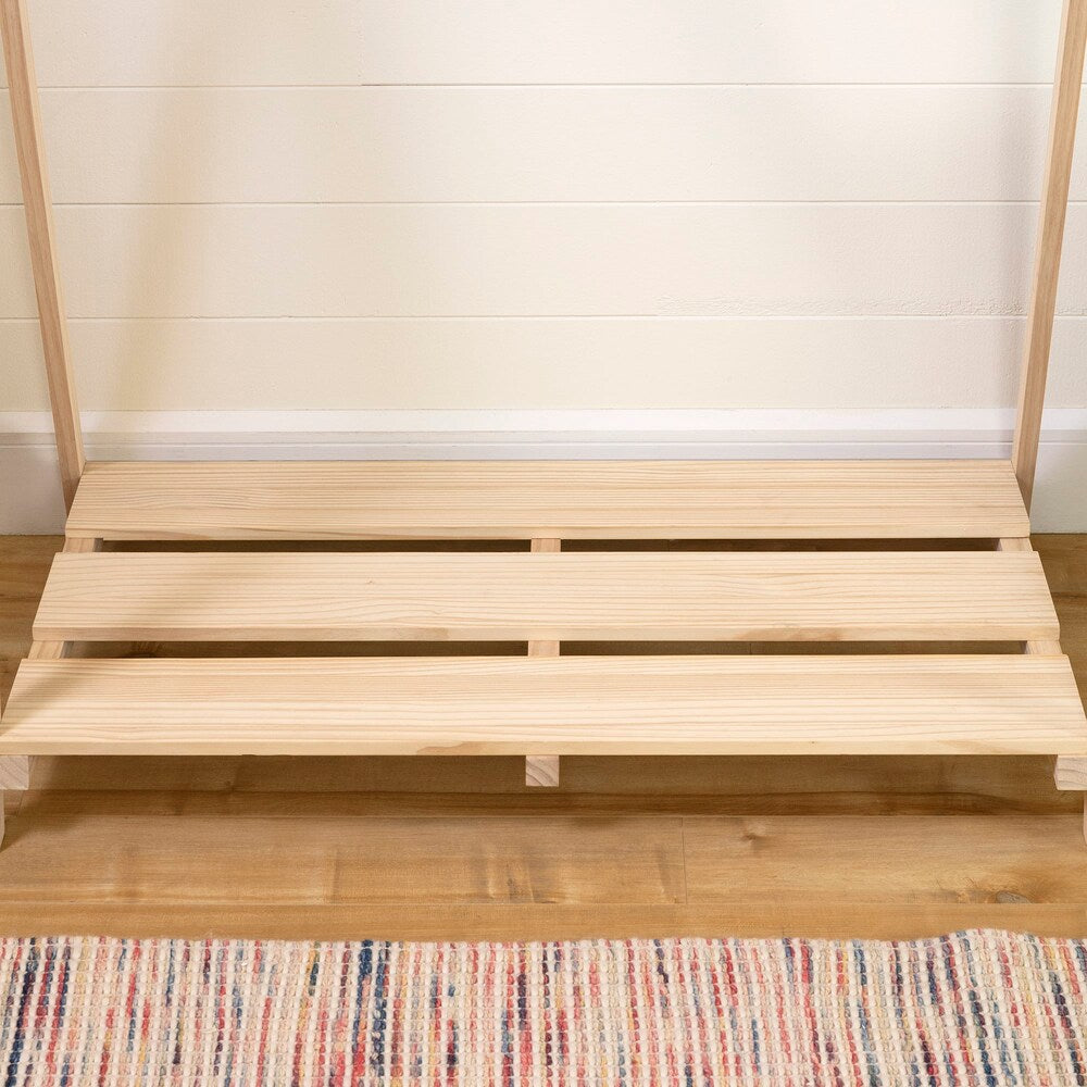 Portant à vêtements scandinave pour enfants Sweedi 25 po x 40 po x 50 po en bois naturel