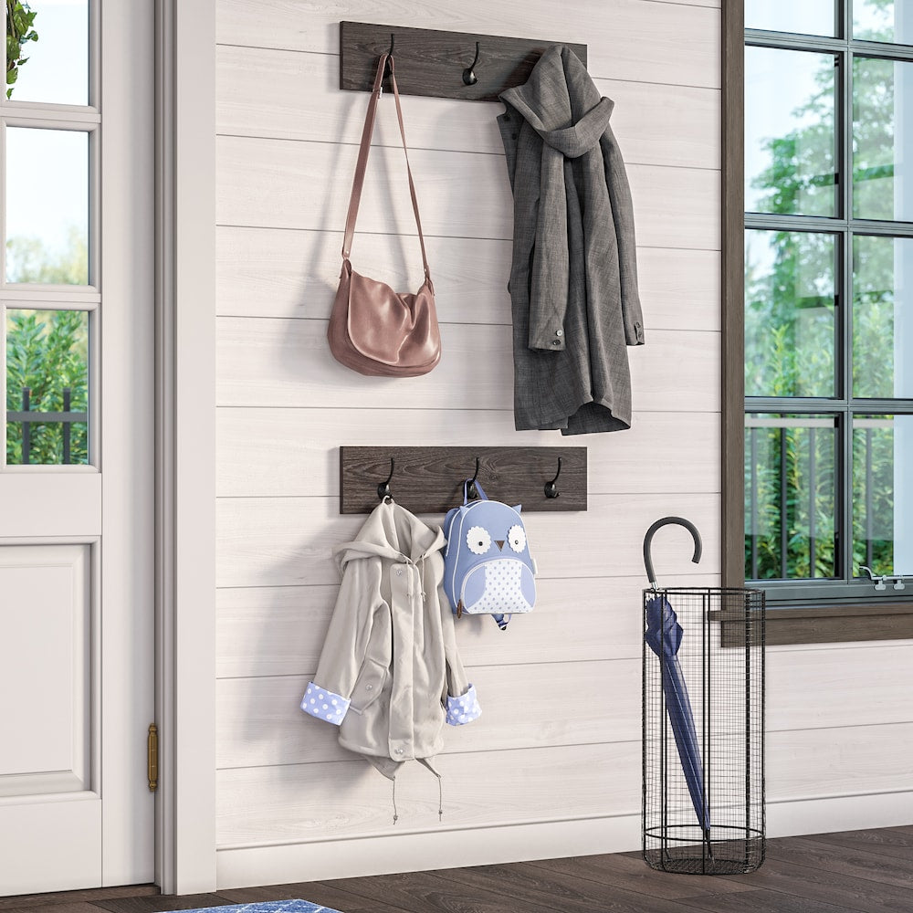 Afton 23.63-Inch W 3-Hook Coat Rack (2-Pack) In Weathered Wood