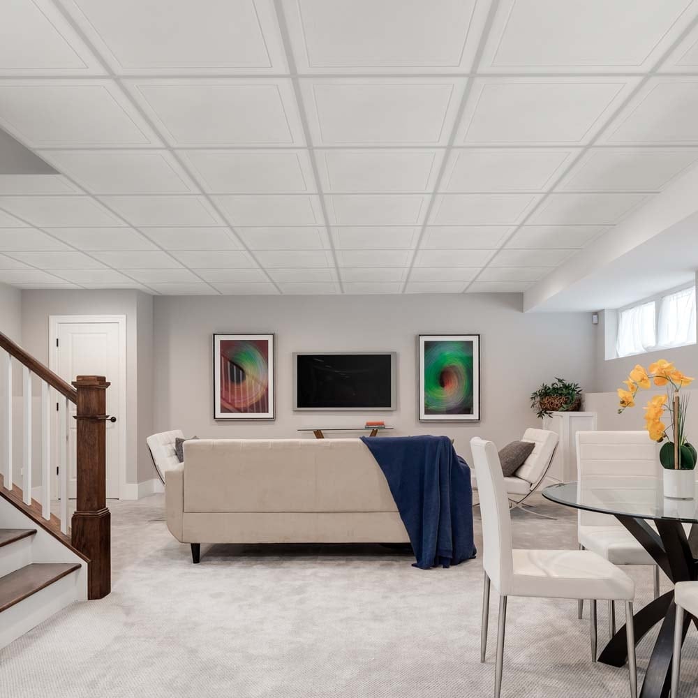 Panneau de plafond décoratif classique de 2 pi x 2 pi x 1/4 po (vendu par carton - paquet de 8)