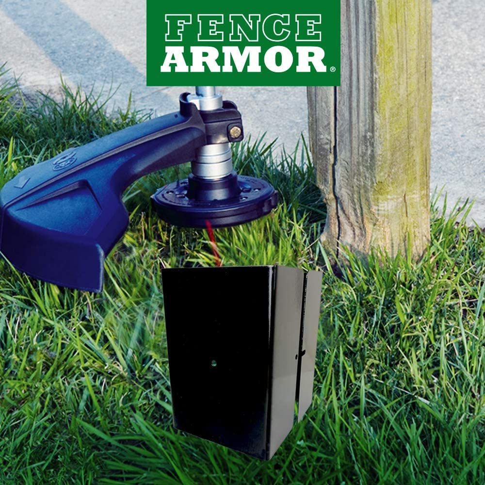 6 inch x 6 inch x 1/2 ft. H Black Galvanized Steel Pro-Series Mailbox and Fence Post Guard