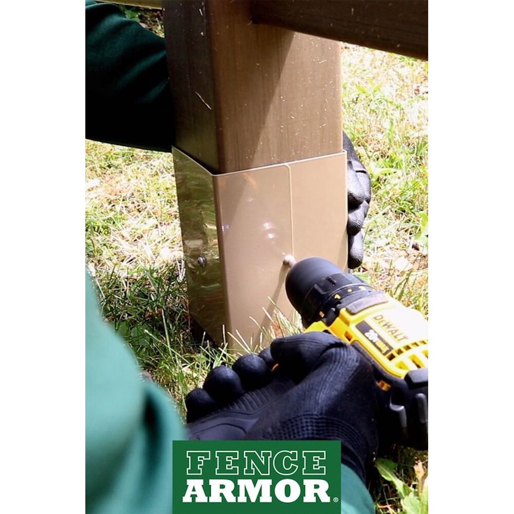 7.5 inch x 7.5 inch x 1/2 ft. H Brown Galvanized Steel Pro-Series Mailbox and Fence Post Guard