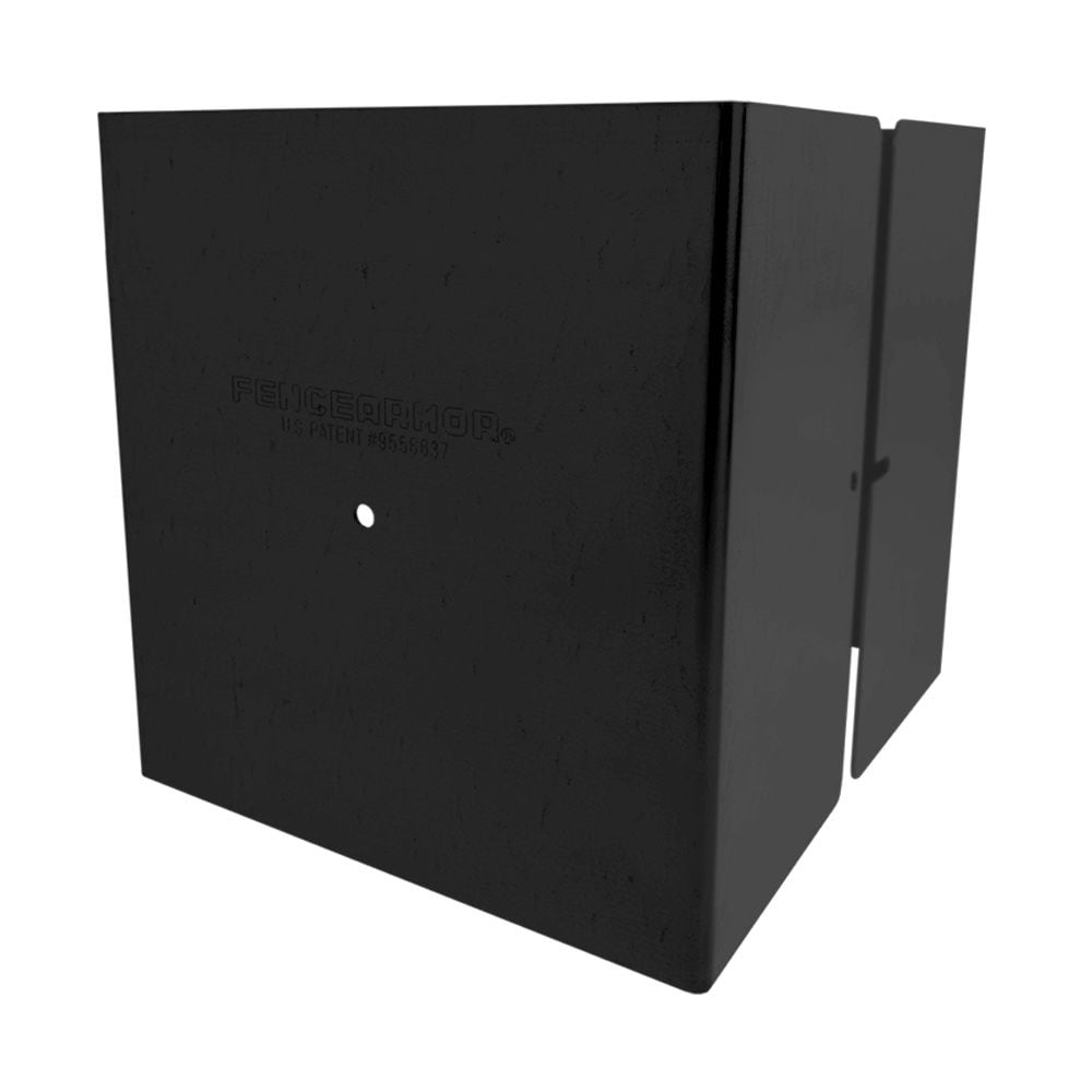 7.5 inch x 7.5 inch x 1/2 ft. H Black Galvanized Steel Pro-Series Mailbox and Fence Post Guard