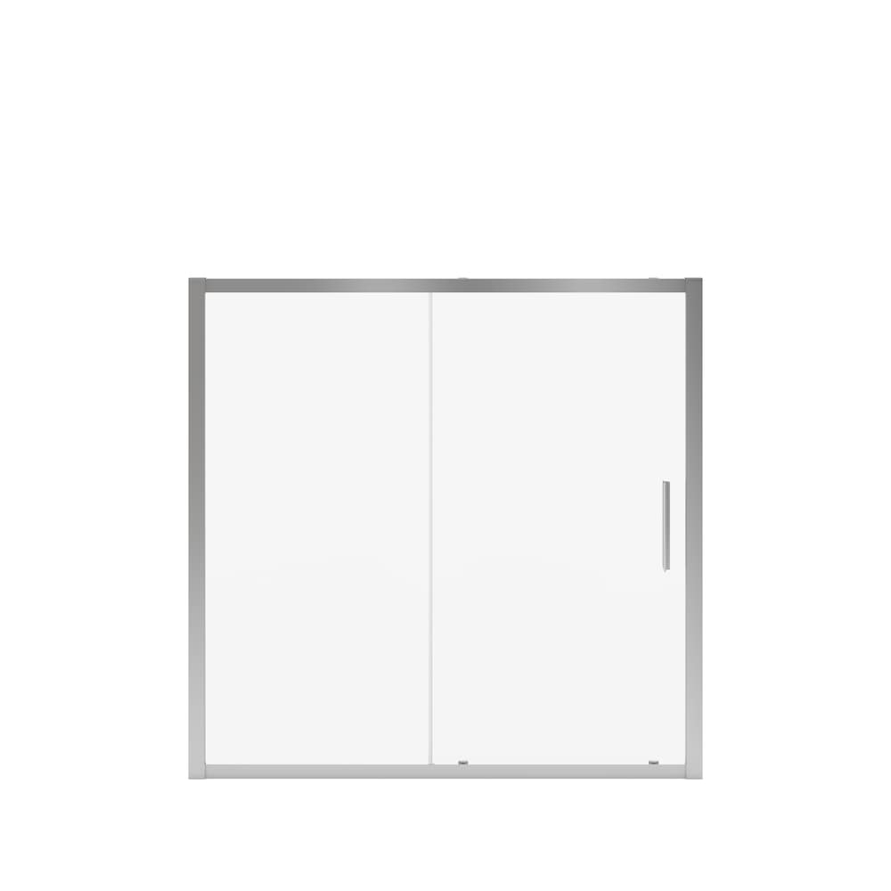 Connect 55.5 - 57W (Adjustable Width) x 57H Semi-Frameless Sliding Bathtub Door in Chrome with Clear Glass