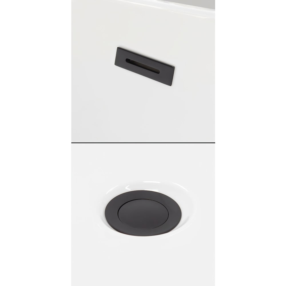 Brooklyn 67 inch Freestanding Bathtub in White with Faucet, Drain and Overflow Trim in Matte Black
