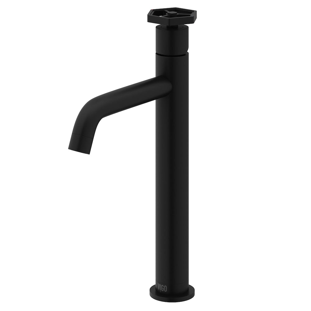 Robinet de salle de bain monotrou à poignée unique Ruxton en noir mat
