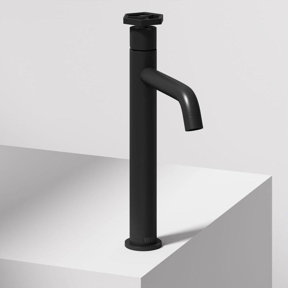 Robinet de salle de bain monotrou à poignée unique Ruxton en noir mat