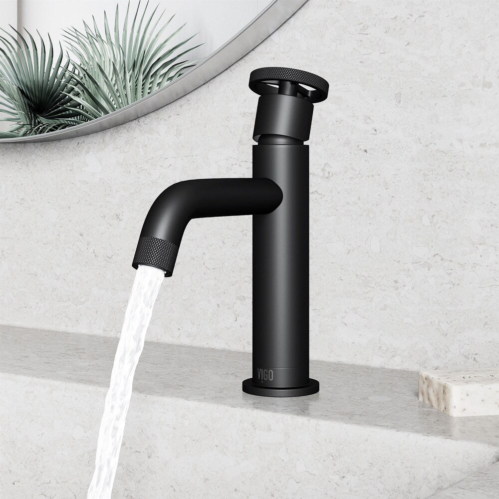 Cass Pinnacle Single Hole Single-Handle Bathroom Faucet in Matte Black