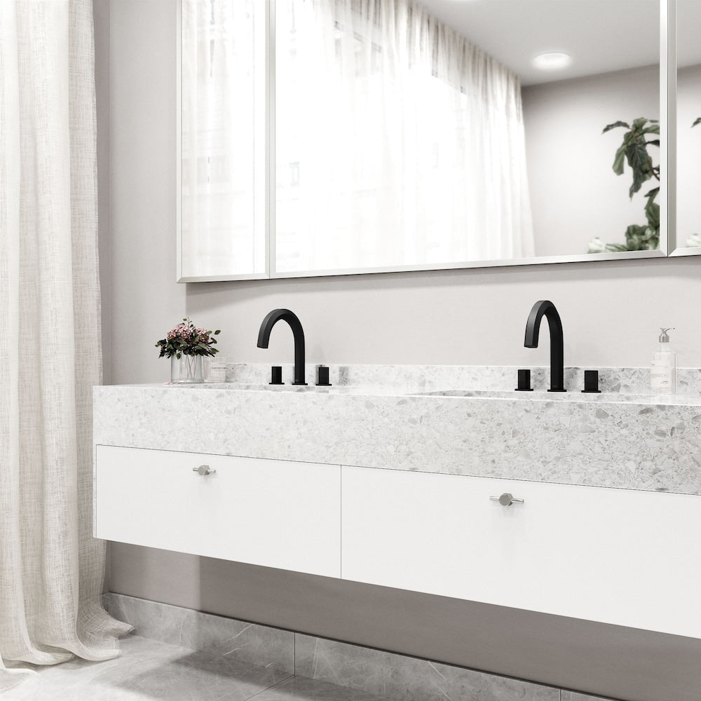 Hart 9" W Widespread 2-Handle Bathroom Faucet in Matte Black